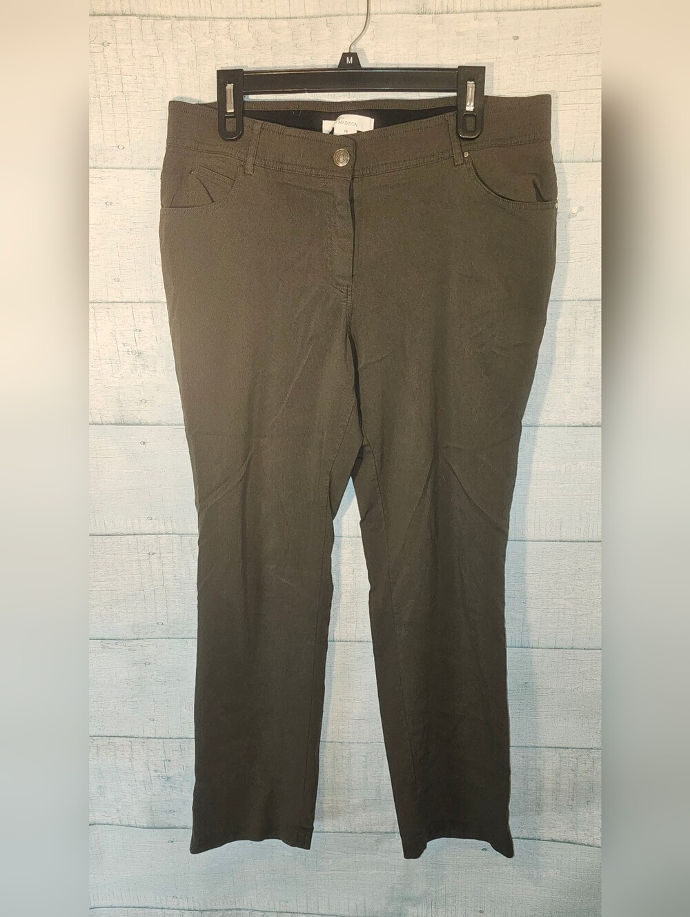 89th & Madison Olive Green Straight-Leg Women’s Trousers